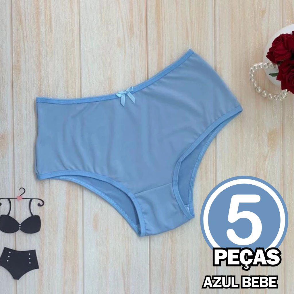 Kit 5 Calcinha Feminina Básica Senhora Confortável