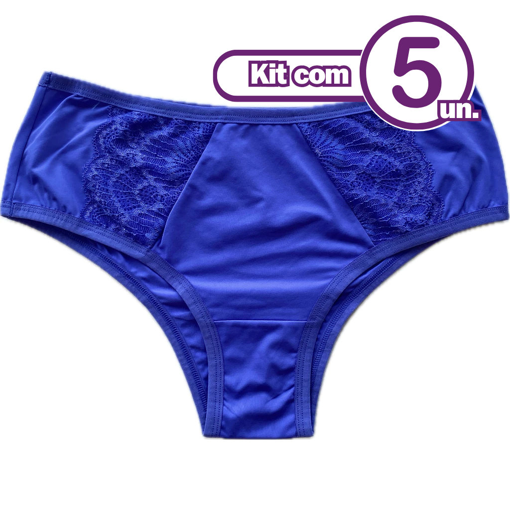 5 Unidades Tangão Calçola Calcinha Senhora Cintura Alta Microfibra Confortável
