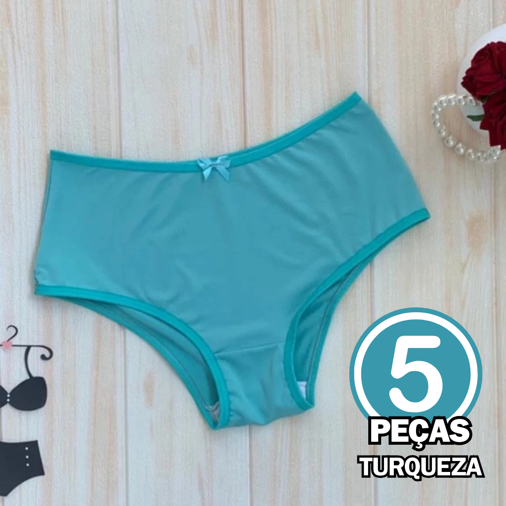 Kit 5 Calcinha Feminina Básica Senhora Confortável