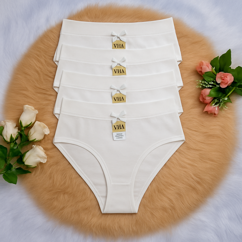 Kit 5 Calcinhas plus size alta cós largo duplo