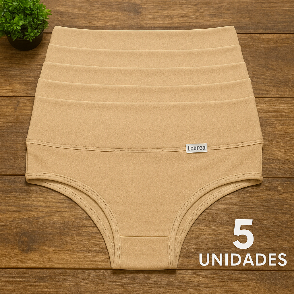 Calcinhas Cintura Alta Suplex (Pacote com 5 Unidades)