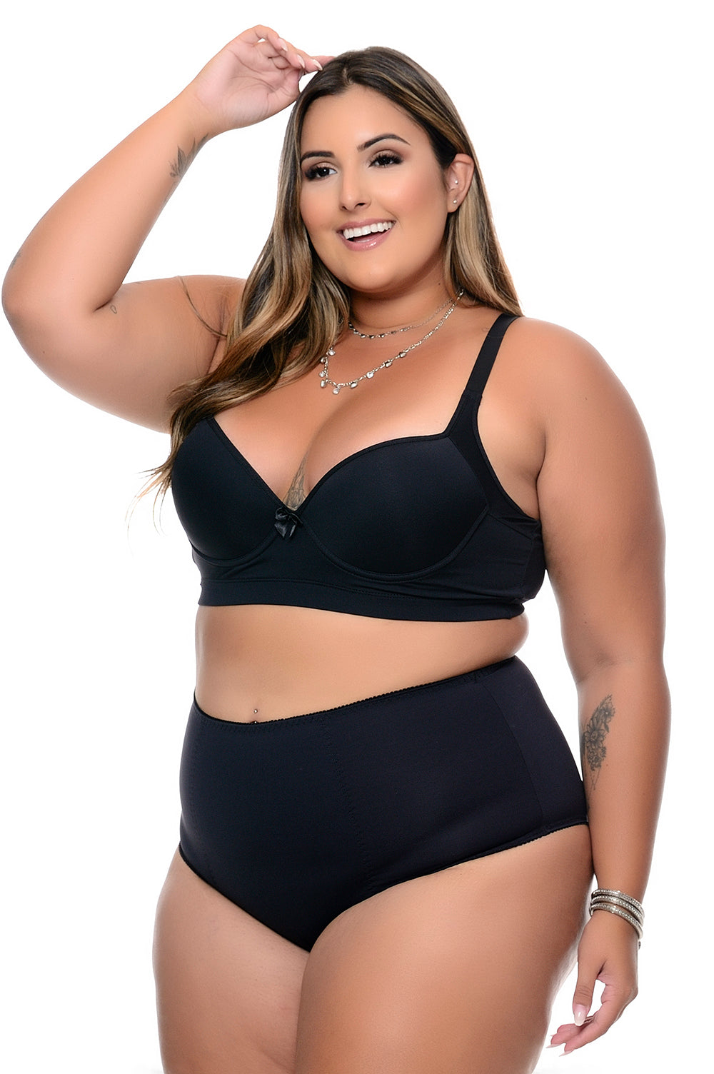 5 Calcinhas Cintura Alta Forro 100% Algodão FRENTE Dupla