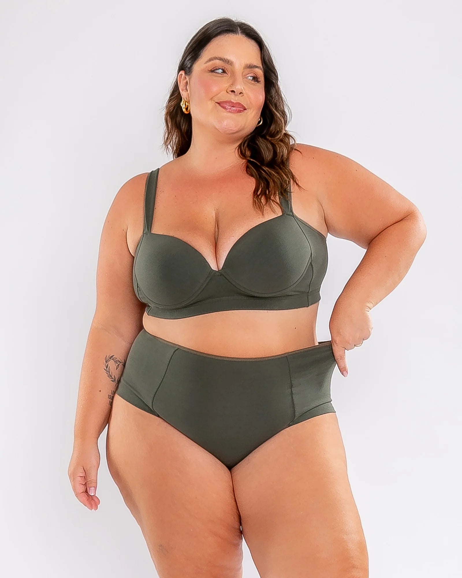 5 Calcinhas Cintura Alta Forro 100% Algodão FRENTE Dupla