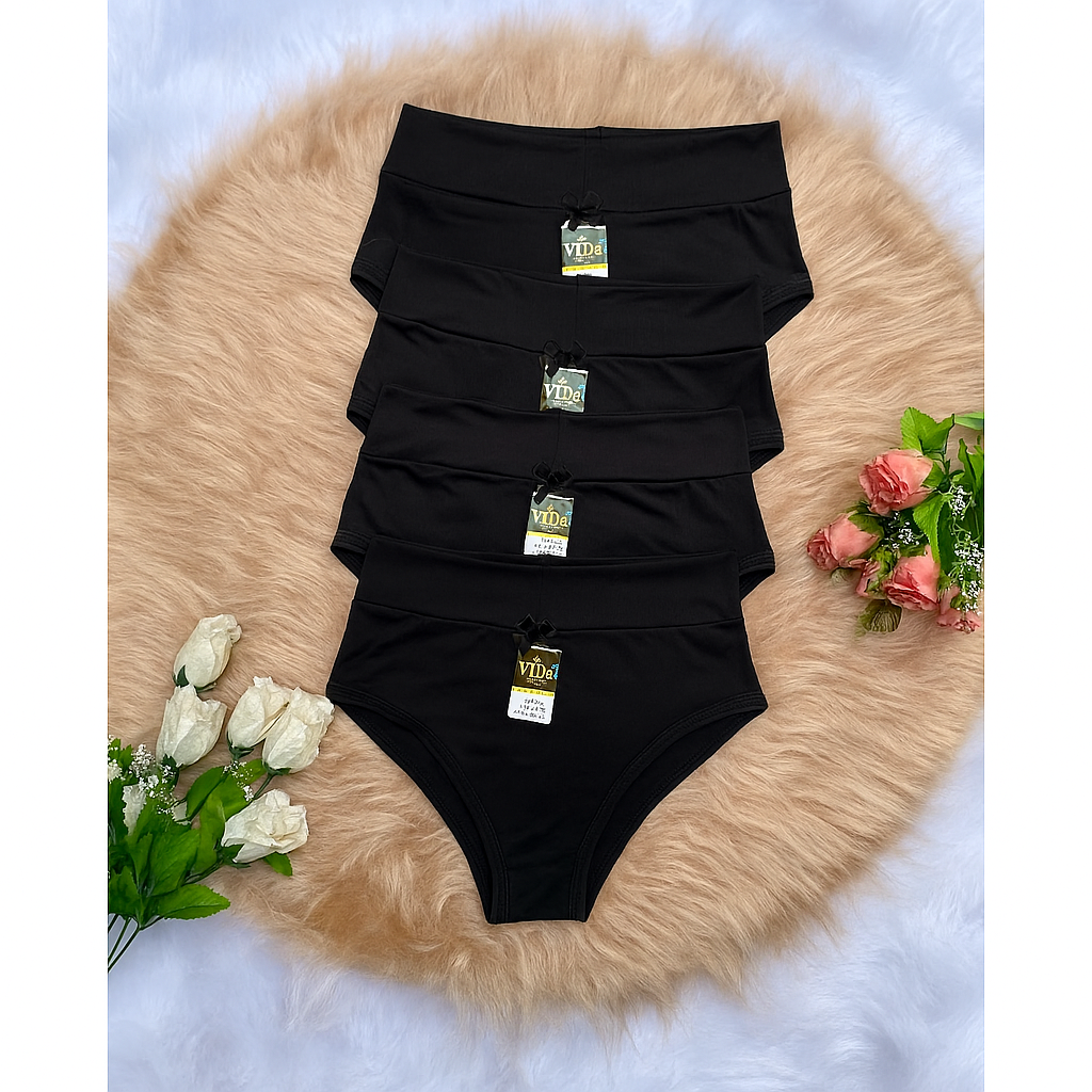 Kit 5 Calcinhas plus size alta cós largo duplo